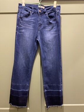 Women’s Straight Jeans in Indigo with Ombré Hem